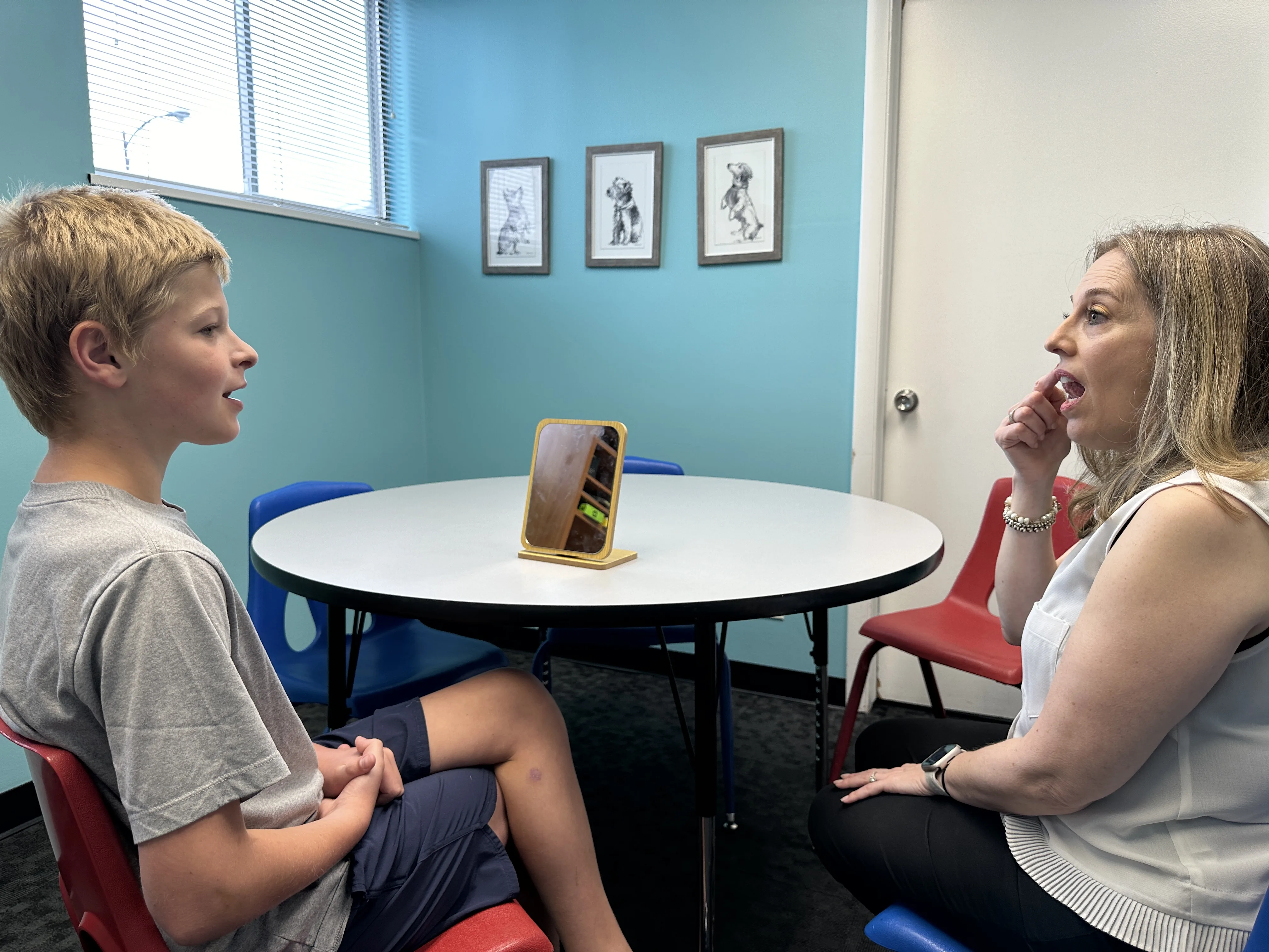 Speech therapy session